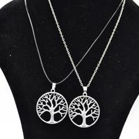 Wholesale Tree of Life Pendant Necklace For Women Men Friends Gift Alloy Cheap Jewelry Necklace Drop Shipping Leather Rope