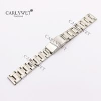 Wholesale CARLYWET mm L Stainless Steel Silver Brushed Watch Band Strap Old Style Oyster Bracelet Straight End Screw Links