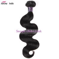 Wholesale Ishow Human Hair Bundles Wefts Brazilian Peruvian Malaysian Body Straight Loose Deep Water Curly Weaves one Piece Sample inch for Women All Ages Natural Black