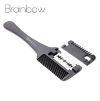 Wholesale Brainbow pc Hair Cutting Comb Black Handle Hair Brushes with Razor Blades Cutting Thinning Trimmin Hair Salon DIY Styling Tools