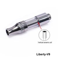 Wholesale Hot selling ml No leak liberty V9 Glass Cartridge ceramic vertical coil Vaporizer CE3 G2 disposable Atomizer with adjustable airflow