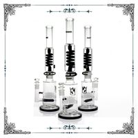 Wholesale 18 inch tall glass Sprinkler percolator bongs Freezable Coil bong glass water pipe build a bubbler glycerin bong hookahs smoking heady