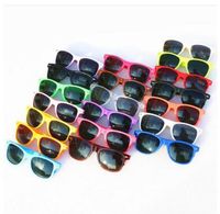 Wholesale classic plastic sunglasses retro vintage square sun glasses for women men adults kids children multi colors