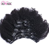 Wholesale Afro Kinky Curly Clip In Human Hair Extensions Brazilian Remy Hair Human Natural Hair Clip Ins Bundle G G Ali Magic Factory