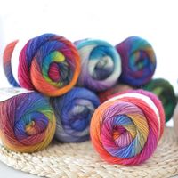 Wholesale 50g ball New Arrival New Chunky Pure Wool Ball Rainbow Colorful Knitting Crochet Yarn Craft for Sewing DIY Cloth Accessories
