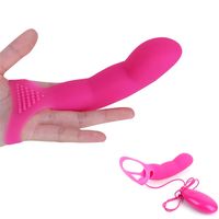 Wholesale 7 Speed Finger Strap On Sleeve G Spot Vibrator Clitoris Stimulator Sex Products For Women Orgasm Masturbation Couple Flirting A3 S19706