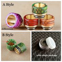 Wholesale Snake Skin Grid Pattern Gold Stainless Steel Thread Epoxy Resin Golden Drip Tips Wide Bore Mouthpiece for TFV8 TFV12 Kennedy