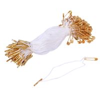 Wholesale 1000 cm white hang tag string with gold brass safety pin good for garment