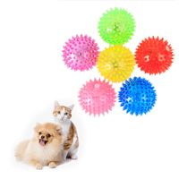 Wholesale Factory Dog Cat Pet Squeaky Toys Soft Rubber Luminous Pet Dog Chewing Toy Elastic Hedgehog Ball Puppy Toy Free Fast Shipping