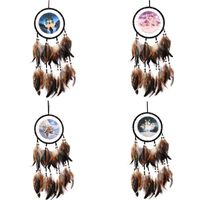 Wholesale Wall Hanging Dream Catcher Oil Painting Wolf Totem Manual Weave Home Furnishing Garden Vehicle Pendant Arts Crafts Gifts ms bb