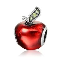 Wholesale Silver Charm Beads Red Green Apple European Charms Bead Fit Pandora Snake Chain Bracelet Necklac Fashion DIY Jewelry Xmas