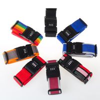 Wholesale Travel Luggage Safety Belt Strap Suitcase Packing Adjustable Baggage Bag Belts Buckle With Password Lock Rainbow Color10 Color