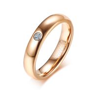 Wholesale Cubic Zirconia Tungsten Rings For Women Rose Gold Color Wedding Bands Engagement Rings Female Jewelry US Size
