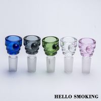 Wholesale Smoke Clear Glass Bowl With Handle Bong mm mm Male Joint Connection Water Pipe Oil Rig Dry Herb Holder