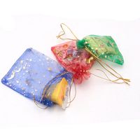 Wholesale 2000pcs x12cm Colorful Drawstring Organza Bags Star Moon Packaging Pouches for Jewelry Candy Gifts Snacks Storage Bags
