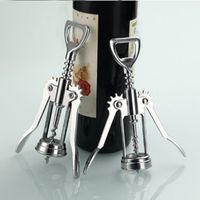 Wholesale Stainless Steel Bottle Opener Wine Openers Metal Red Wine Handle Corkscrew Cork Out Tool Bar Accessories