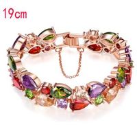 Wholesale Colours crystal bangle bright bracelet rainbow rose gold bracelets lover christmas wedding bride gifts not easy to fade