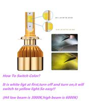 Wholesale CS White Gold Color V LM H4 H7 H1 H8 H9 H11 Led Car Headlight K K Dual Color Led Headlamp Auto Bulbs