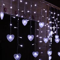 Wholesale Multicolors Outdoor Decoration Indoor Wide m Droop m Heart love Curtain Icicle Led String Lights for New Year Garden Party
