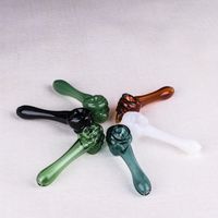 Wholesale 3 inch Skull Glass Spoon Pipes thick heavy hand tobacco pipes Long Glass Hand Pipe Best Spoon Pipes for Dry herb oil burner11