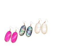 Wholesale New Sweet Geometric White Hot Pink Mixed Color Shell Elegant Earring Sweet New Design Earring