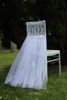 Wholesale 2018 Lace Tulle Wedding Chair Sashes Vintage Romantic White Chair Covers Floral Wedding Supplies Cheap Wedding Accessories