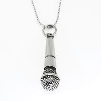 Wholesale 316 Stainless Steel microphone voice tube Pendant necklace punk style Personality act the role ofing is tasted