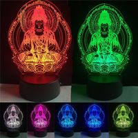 Wholesale Buddha color changing Night Lamp D Atmosphere Bulbing Light Heart visual illusion LED for kids toy Christmas Birthday gifts