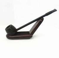Wholesale Ebony mariner round bottom solid wood pipe classic hammer old fashioned fine rod mini fittings smoking set