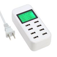 Wholesale 8 Multi Port Desktop Charger Charging Station Multi USB Charger W LCD Fast Travel Wall Charger for iPhone S Plus Samsung Tablet