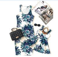 Wholesale Mama Babies Mother Daughter Floral Dresses Bohemian Style Mom and Daughter Dress Mommy and Me Family Matching Outfits Clothes