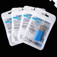 Wholesale 200Pcs cm Mobile Phone Cable Plastic Package zipper Bag for USB CABLE Card Reader Digital Gadgets Phone Accessories pouch
