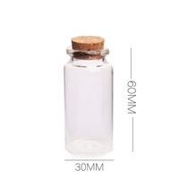 Wholesale 25ml Mini Glass Clear Wish Cork Vial Wood Stoppers x65X12 mm HeightxDia Message Weddings Jewelry Party Favors Bottle Jar Tube