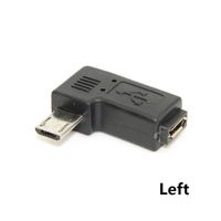 Wholesale Longer Micro usb2 male connector to female adapter degree left angled charge data adapter for mobile phone