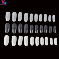Wholesale 500pcs oval clear nature white fake salon full cover french unhas artificiais acessorios para mulher press on nails