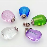 Wholesale 50pieces x16x8mm Small water drop vial pendants Glass Crystal perfume bottle name on rice necklace pendant