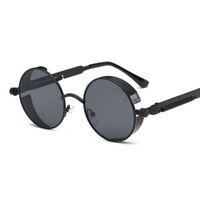 Wholesale Steampunk Side Visor Sunglasses Round Vintage Sun Glasses for Women Men Retro Steam Punk Goggles Black Gold Silver