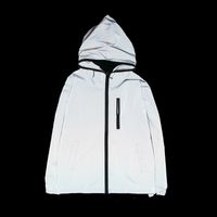 Wholesale Men s Spring Autumn Men Windbreaker m Reflective Jacket Casual Hip Hop Jackets and Coats Solid Color Manteau With Hooded Zipper