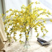 Wholesale European Rural style Yellow silk Dancing Lady Orchid CM Artificial flowers Floor flower For Wedding House decoration