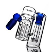 Wholesale Blue Clear Heavy Glass AshCatcher Water Pipes Bong Smoking Pipes water bongs mm mm Ash Catcher For Hookahs Shisha