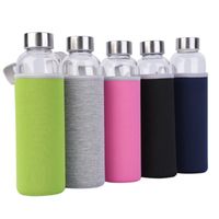Wholesale 550ml Universal BPA Free High Temperature Resistant Glass Sport Water Bottle With Tea Filter Infuser Bottle Jug Protective Bag