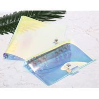 Wholesale 1pc Pvc Multifunctional Hand Book Travel Transparent Laser Binder Rainbow Bright Hand Account Clip Shell A5 A6