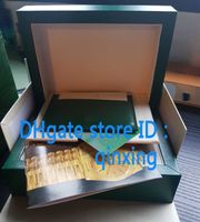 Wholesale 2017 With Inner Outer new model Wooden Box Watch Green Boxes Papers Certification Papers Card Manual Translation Wallet watches tag booklet