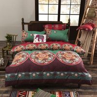 Wholesale Bohemian Style Bedding Set Floral Printed Bed Linens Twin Queen King Size Duvet Cover Flat Sheet Pillow Case Hot Sale