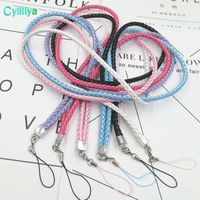 Wholesale PVC wrist hand cell phone mobile chain straps keychain Charm Cords DIY Hang Rope Lanyard neck rope mix color