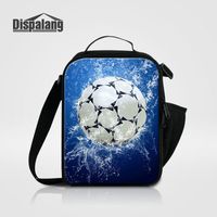 Wholesale Cool Soccer Insulated Lunch Bags For Kids School Thermal Cooler Bag For Teenage Boys Football Printing Men Mini Food Messenger Lunch Box Ba