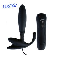 Wholesale ORISSI Silicone Speed Prostata Massage Vibrating Butt Plug Anal Vibrator Prostate Massage Device Adult Sex Toy D18110505