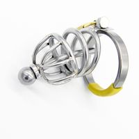 Wholesale New Male Stainless Steel cock Cage Penis Ring With Catheter Chastity Belt Device Bondage BDSM Fetish Sex toy