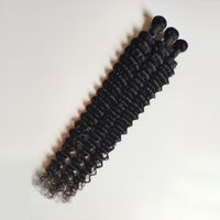 Wholesale Natural black Deep wave human hair weave8 inch European Malaysian Indian Peruvian Brazilian chinese Monglian hair factory outlet global