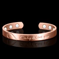 Wholesale 100 Copper quot only Love You quot Bangle Magnets Health Balance Magnetic Bracelet Bangles for Mens Women